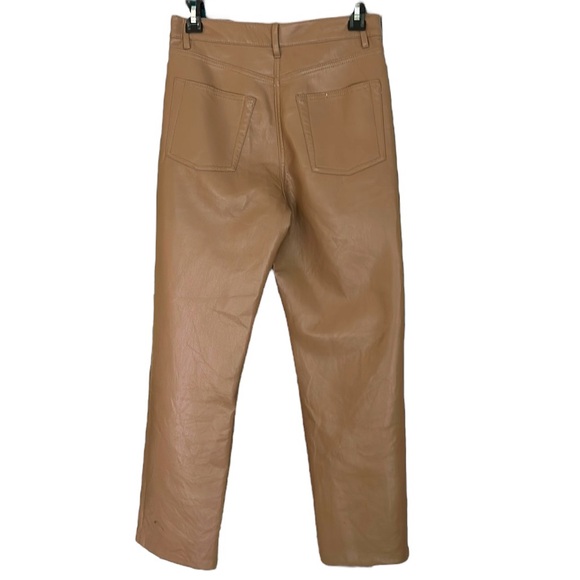 Aritzia Wilfred “The Melina” Camel Vegan Leather High Waist Cropped Pants - 6 - Picture 9 of 16